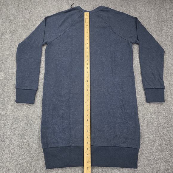prAna Sweater Dress Womens Small Blue Heather Nautical Cozy Up Terry Pockets - Picture 9 of 16